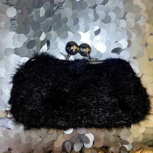 Faux fur clutch